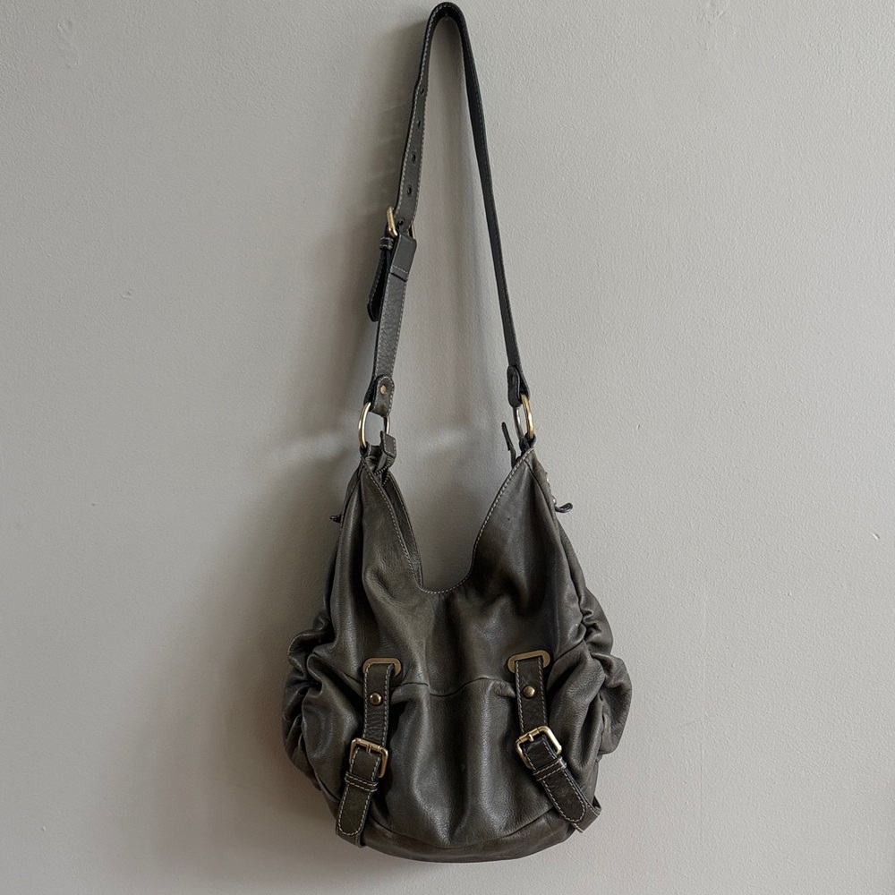 Nuovedive Italian Green Leather Shoulder Bag